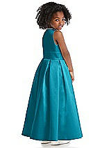 Rear View Thumbnail - Oasis Sleeveless Pleated Skirt Satin Flower Girl Dress