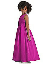 Side View Thumbnail - American Beauty Sleeveless Pleated Skirt Satin Flower Girl Dress