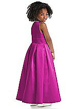 Rear View Thumbnail - American Beauty Sleeveless Pleated Skirt Satin Flower Girl Dress