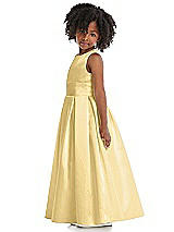 Side View Thumbnail - Buttercup Sleeveless Pleated Skirt Satin Flower Girl Dress