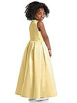 Rear View Thumbnail - Buttercup Sleeveless Pleated Skirt Satin Flower Girl Dress