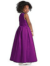 Rear View Thumbnail - Dahlia Sleeveless Pleated Skirt Satin Flower Girl Dress