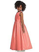 Side View Thumbnail - Ginger Sleeveless Pleated Skirt Satin Flower Girl Dress