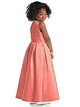 Rear View Thumbnail - Ginger Sleeveless Pleated Skirt Satin Flower Girl Dress