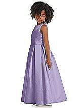 Side View Thumbnail - Passion Sleeveless Pleated Skirt Satin Flower Girl Dress