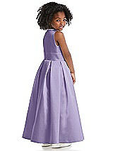 Rear View Thumbnail - Passion Sleeveless Pleated Skirt Satin Flower Girl Dress