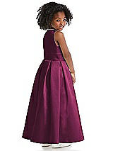 Rear View Thumbnail - Ruby Sleeveless Pleated Skirt Satin Flower Girl Dress