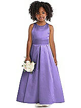 Front View Thumbnail - Tahiti Sleeveless Pleated Skirt Satin Flower Girl Dress