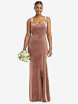 Alt View 1 Thumbnail - Tawny Rose Square Neck Closed Back Velvet Maxi Dress 