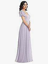 Side View Thumbnail - Moondance Puff Sleeve Chiffon Maxi Dress with Front Slit