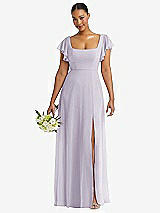 Front View Thumbnail - Moondance Flutter Sleeve Scoop Open-Back Chiffon Maxi Dress