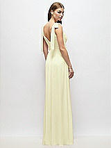 Alt View 4 Thumbnail - Butter Yellow Plunge Neckline Bow Shoulder Empire Waist Chiffon Maxi Dress