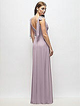 Alt View 4 Thumbnail - Lilac Dusk Plunge Neckline Bow Shoulder Empire Waist Chiffon Maxi Dress