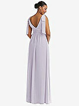 Rear View Thumbnail - Moondance Plunge Neckline Bow Shoulder Empire Waist Chiffon Maxi Dress