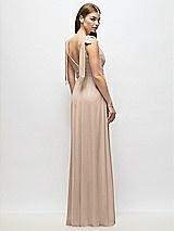 Alt View 4 Thumbnail - Topaz Plunge Neckline Bow Shoulder Empire Waist Chiffon Maxi Dress