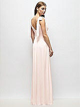 Alt View 4 Thumbnail - Blush Plunge Neckline Bow Shoulder Empire Waist Chiffon Maxi Dress
