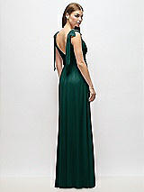 Alt View 4 Thumbnail - Evergreen Plunge Neckline Bow Shoulder Empire Waist Chiffon Maxi Dress