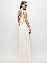Alt View 4 Thumbnail - Ivory Plunge Neckline Bow Shoulder Empire Waist Chiffon Maxi Dress