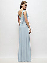 Alt View 4 Thumbnail - Mist Plunge Neckline Bow Shoulder Empire Waist Chiffon Maxi Dress
