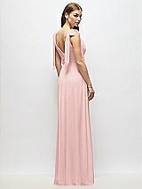 Alt View 4 Thumbnail - Rose Plunge Neckline Bow Shoulder Empire Waist Chiffon Maxi Dress