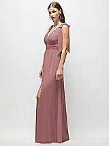 Alt View 3 Thumbnail - Rosewood Plunge Neckline Bow Shoulder Empire Waist Chiffon Maxi Dress
