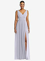 Alt View 2 Thumbnail - Silver Dove Plunge Neckline Bow Shoulder Empire Waist Chiffon Maxi Dress