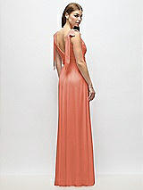 Alt View 4 Thumbnail - Terracotta Copper Plunge Neckline Bow Shoulder Empire Waist Chiffon Maxi Dress
