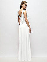 Alt View 4 Thumbnail - White Plunge Neckline Bow Shoulder Empire Waist Chiffon Maxi Dress