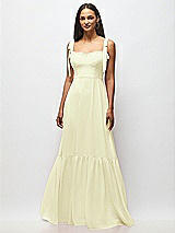 Alt View 3 Thumbnail - Butter Yellow Tie-Shoulder Bustier Bodice Ruffle-Hem Maxi Dress