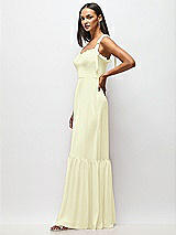 Alt View 4 Thumbnail - Butter Yellow Tie-Shoulder Bustier Bodice Ruffle-Hem Maxi Dress