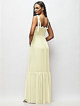 Alt View 5 Thumbnail - Butter Yellow Tie-Shoulder Bustier Bodice Ruffle-Hem Maxi Dress