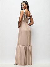 Alt View 5 Thumbnail - Topaz Tie-Shoulder Bustier Bodice Ruffle-Hem Maxi Dress