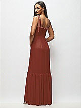 Alt View 5 Thumbnail - Auburn Moon Tie-Shoulder Bustier Bodice Ruffle-Hem Maxi Dress