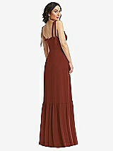 Rear View Thumbnail - Auburn Moon Tie-Shoulder Bustier Bodice Ruffle-Hem Maxi Dress