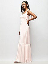 Alt View 4 Thumbnail - Blush Tie-Shoulder Bustier Bodice Ruffle-Hem Maxi Dress
