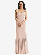 Alt View 1 Thumbnail - Cameo Tie-Shoulder Bustier Bodice Ruffle-Hem Maxi Dress