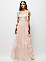 Alt View 3 Thumbnail - Cameo Tie-Shoulder Bustier Bodice Ruffle-Hem Maxi Dress