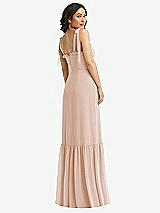 Rear View Thumbnail - Cameo Tie-Shoulder Bustier Bodice Ruffle-Hem Maxi Dress