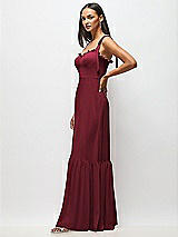 Alt View 4 Thumbnail - Cabernet Tie-Shoulder Bustier Bodice Ruffle-Hem Maxi Dress
