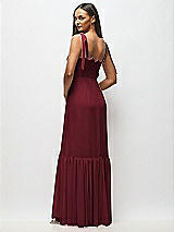 Alt View 5 Thumbnail - Cabernet Tie-Shoulder Bustier Bodice Ruffle-Hem Maxi Dress