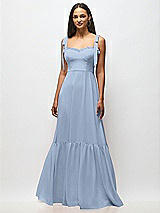 Alt View 3 Thumbnail - Cloudy Tie-Shoulder Bustier Bodice Ruffle-Hem Maxi Dress