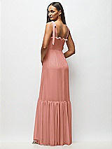Alt View 5 Thumbnail - Desert Rose Tie-Shoulder Bustier Bodice Ruffle-Hem Maxi Dress
