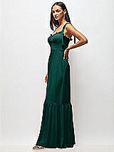Alt View 4 Thumbnail - Evergreen Tie-Shoulder Bustier Bodice Ruffle-Hem Maxi Dress