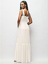 Alt View 5 Thumbnail - Ivory Tie-Shoulder Bustier Bodice Ruffle-Hem Maxi Dress