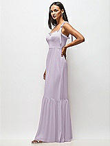 Alt View 4 Thumbnail - Lilac Haze Tie-Shoulder Bustier Bodice Ruffle-Hem Maxi Dress