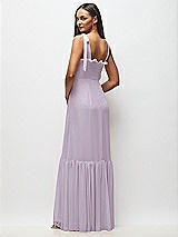 Alt View 5 Thumbnail - Lilac Haze Tie-Shoulder Bustier Bodice Ruffle-Hem Maxi Dress