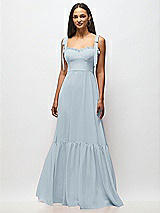 Alt View 3 Thumbnail - Mist Tie-Shoulder Bustier Bodice Ruffle-Hem Maxi Dress