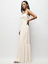 Alt View 4 Thumbnail - Oat Tie-Shoulder Bustier Bodice Ruffle-Hem Maxi Dress