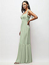 Alt View 4 Thumbnail - Sage Tie-Shoulder Bustier Bodice Ruffle-Hem Maxi Dress