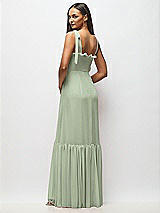 Alt View 5 Thumbnail - Sage Tie-Shoulder Bustier Bodice Ruffle-Hem Maxi Dress